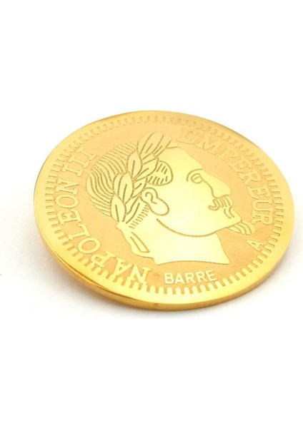 Napoleon Bonaparte Napolyon Para Şekilli Sarı Paslanmaz Çelik Rozet Broş Pin RZ231