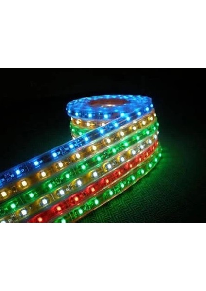 5metre LED Şerit 5050 DC12V Rgb Renkli (60LED/M) IP65 Işık Aydınlatma Lambası Hortum Kendinden Yapışkanlı