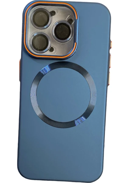 Titanium Rubber Kılıf iPhone 15 Plus Kablosuz Şarj Destekli Lens Korumalı