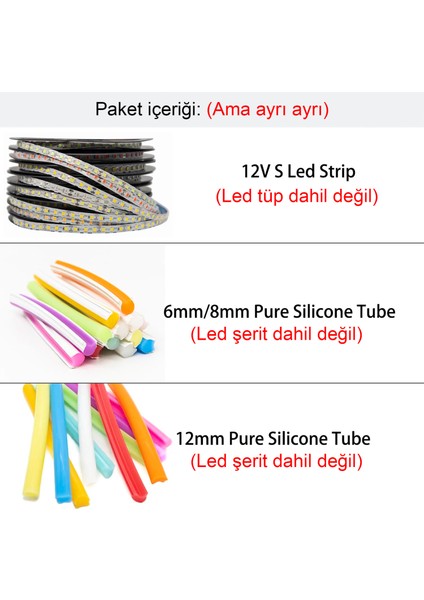 LED Şerit Bant Neon (Sarı) 10 Metre Dekoratif Aydınlatma Işık Elastik Dayanıklı Bükülebilir Kendinden Yapışkanlı