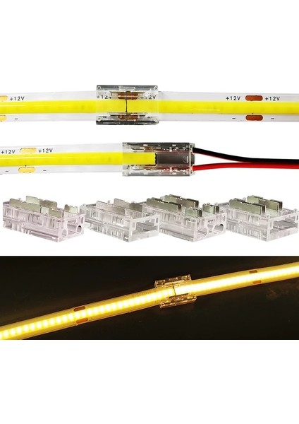 Dc Dişi Power Girişli 2 Pin 8 mm Şerit LED Lehimsiz Birleştirme Aparatı LED Konnektör Kiti Kablo