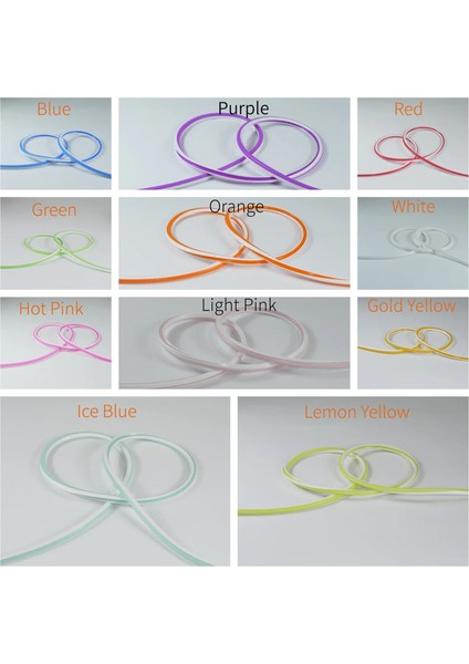 (Yeşil) 5 Metre Ayrı 6mm Difüzör Neon LED 2. Nesil Silikon Şeritler Kapağı Tüp (Led Şerit Içermez)