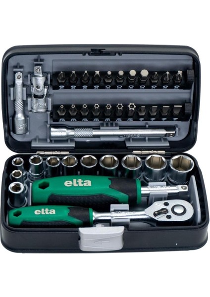 1/4" Altıköşe Cırcırlı Lokma Anahtar ve Bits Uç Seti 38 Parça