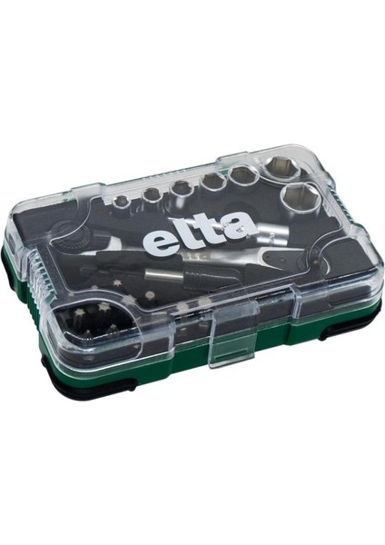 1/4" Altıköşe Cırcırlı Lokma Anahtar ve Bits Uç Seti 23 Parça