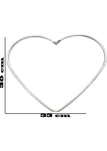 Metal Makrome Kalp Makrome Kalıbı 30 cm