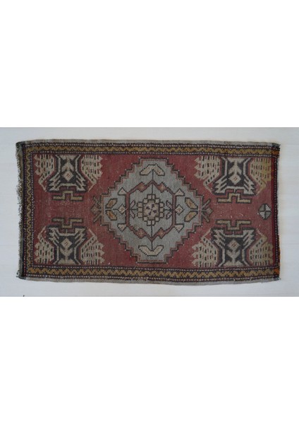 55x99 Cm Nostaljik El Dokuma Yıkanabilir Ender Türk Kilimi Harika Antik Hediye