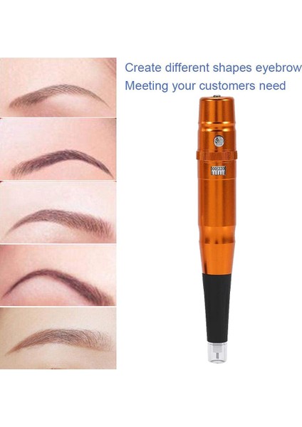 Yarı Kalıcı Dövme Makinesi Kalemi - Adaptörsüz - 3D Microblading Dövme Kalemi - Çok İşlevli Dövme Kaş Eyeliner Dudak Makyajı İçin - Düşük Gürültülü Dövme Kalemi - Altın