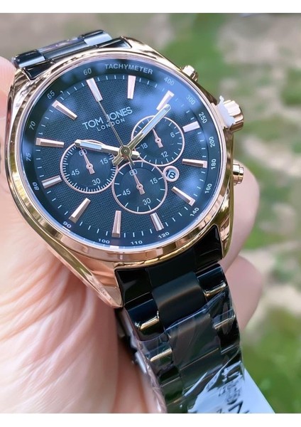 MRD11988 Rose Siyah Renk Erkek Kol Saati Bileklik Hediyeli