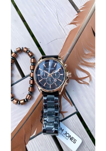 MRD11988 Rose Siyah Renk Erkek Kol Saati Bileklik Hediyeli fırsatları