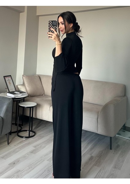 Kadın Asimetrik Uzun Kollu Büzgülü Bluz ve Salaş Rahat Pantolon Ikili Takım Palazzo Alt Üst Takım modelleri