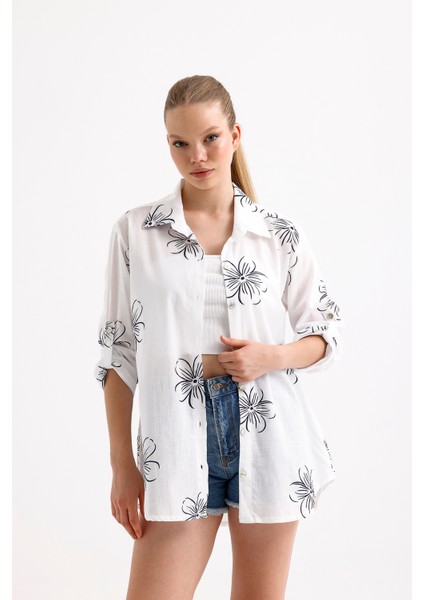 Çiçek Desenli Uzun Kollu Gömlek fiyatları