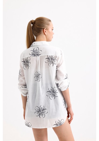 Çiçek Desenli Uzun Kollu Gömlek indirimleri