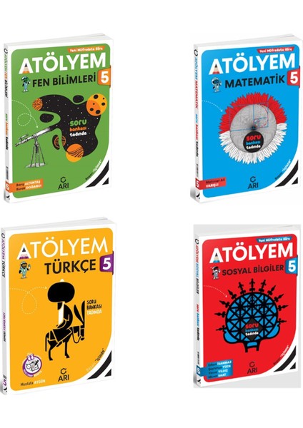 Arı Yayıncılık 5. Sınıf Atölyem Seti 2025 4 Kitap (Matematik - Fen Bilimleri - Türkçe - Sosyal Bilgiler)
