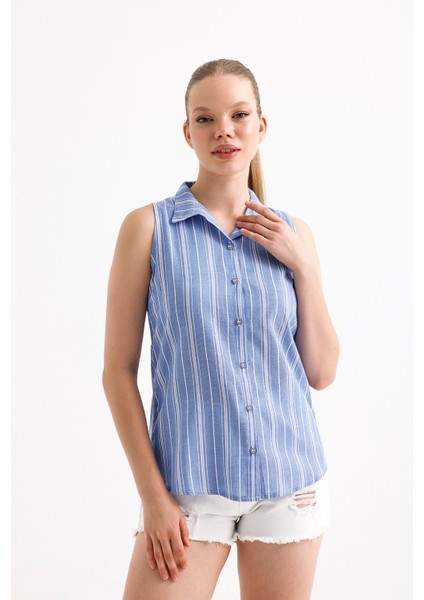 Çizgili Mavi Gömlek