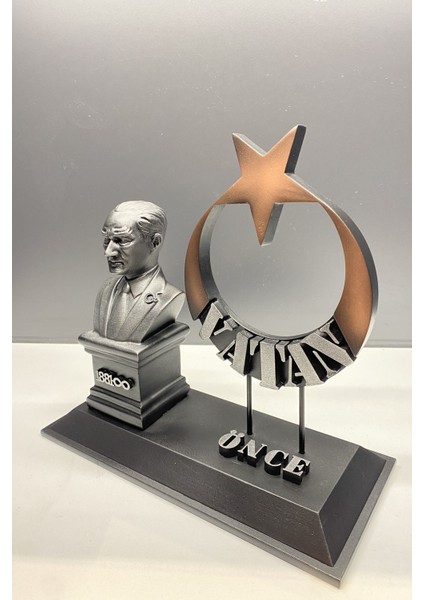 Dekoratif Ayyıldız Önce Vatan Temalı Atatürk Büst Biblo fırsatları