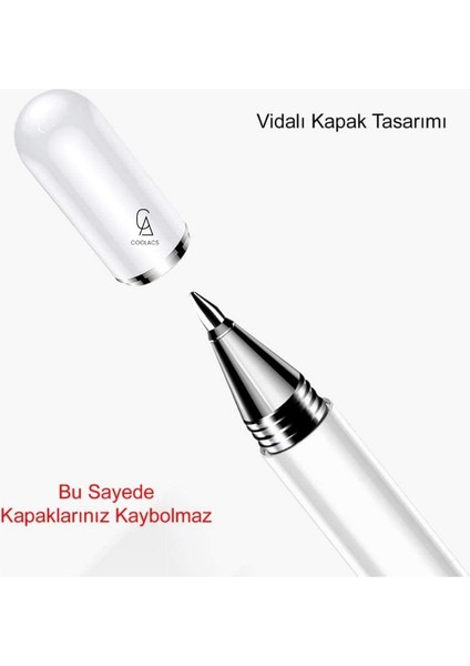 Samsung Galaxy Tab S9 Fe SM-X510 Uyumlu Kalem Passive Stylus 2in1 Tablet Kalemi Çizim & Yazı Kalemi