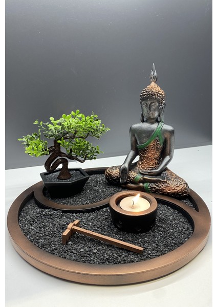 Buda Mumluk Ying Yang Sembollü Mini Ağaçlı Biblo