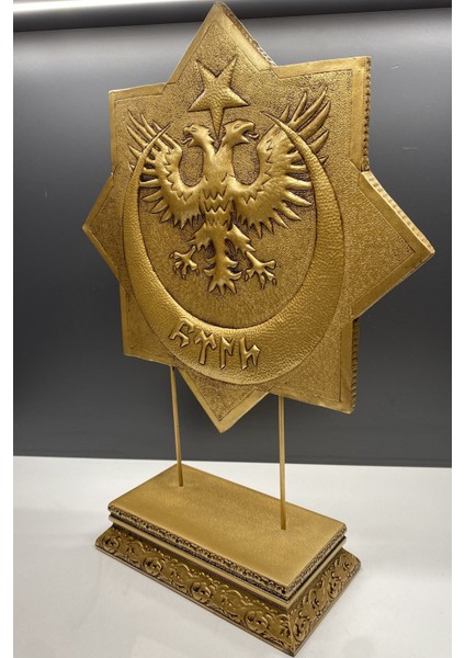 Dekoratif Selçuklu Çift Başlı Kartal Biblo (Altın Rengi) fiyatları