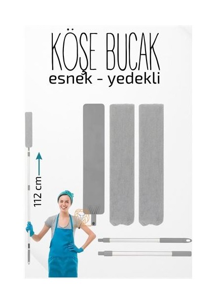 ModaCar Esnek Köşe Bucak Temizlik Mopu 112 cm