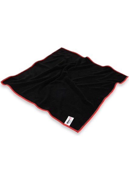 Kırmızı Overloklu 40X40 cm Mikrofiber Bez -STK1442