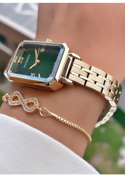 MRD11494 Altın Renk Kadın Kol Saati Bileklik Hediyeli fiyatları