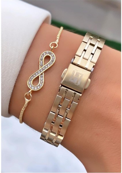 MRD11494 Altın Renk Kadın Kol Saati Bileklik Hediyeli indirimleri