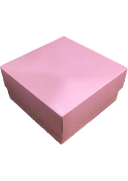 Komple Karton Kutu Düz Renk 10x10x5 Cm (25 Adet) Pembe