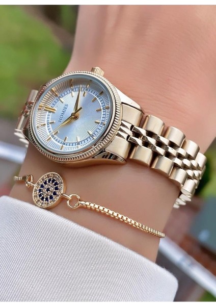 MRD11720 Altın Renk Kadın Kol Saati Bileklik Hediyeli modelleri