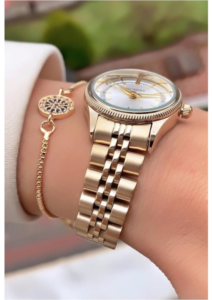 MRD11720 Altın Renk Kadın Kol Saati Bileklik Hediyeli indirimleri
