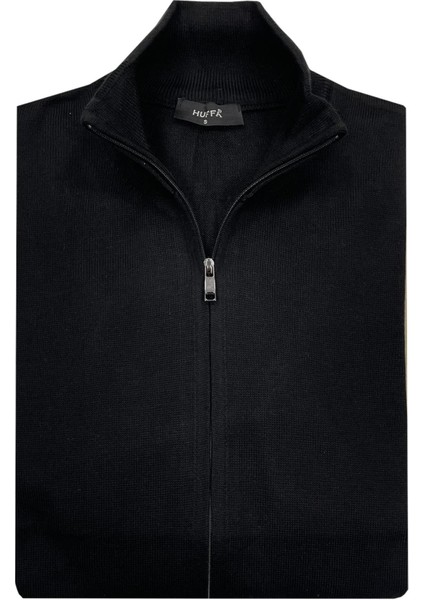 Slim Fit Erkek Fermuarlı Triko Ceket KAZAK-7034