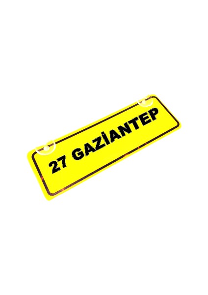 27 GAZİANTEP Yazılı Sarı Dekor Plaka Sök Tak Pratik yeni nesil
