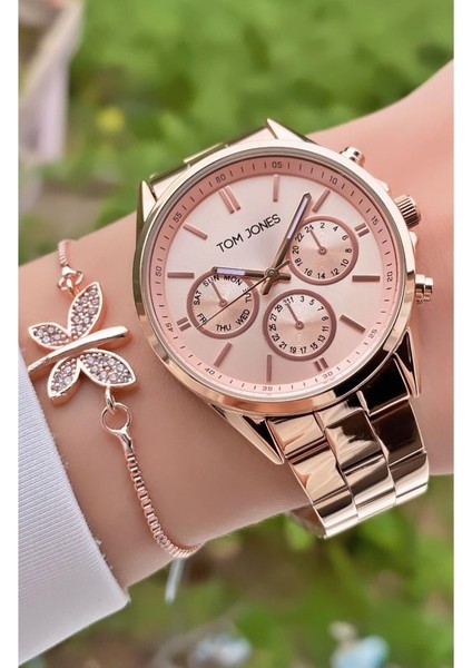 MRD11958 Rose Gold Renk Kadın Kol Saati Bileklik Hediyeli