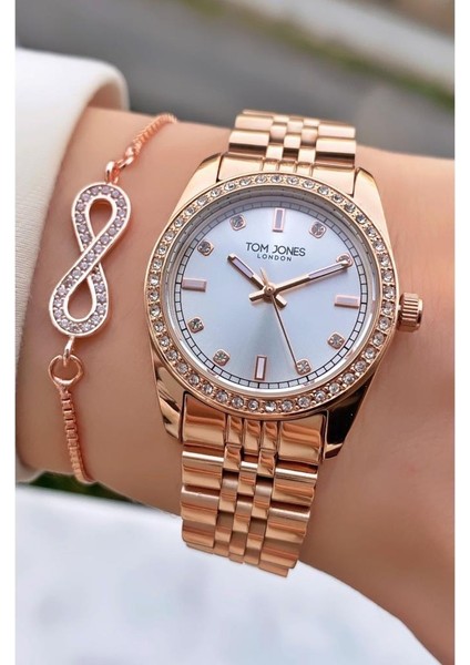 MRD12197 Rose Gold Renk Kadın Kol Saati Bileklik Hediyeli