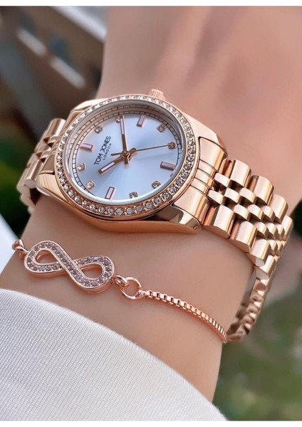 MRD12197 Rose Gold Renk Kadın Kol Saati Bileklik Hediyeli