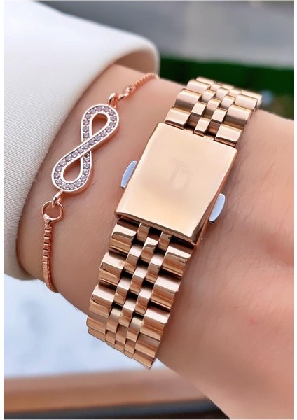 MRD12197 Rose Gold Renk Kadın Kol Saati Bileklik Hediyeli