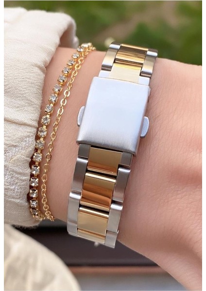 MRD12250 Sarı Gümüş Renk Kadın Kol Saati Bileklik Hediyeli fırsatları