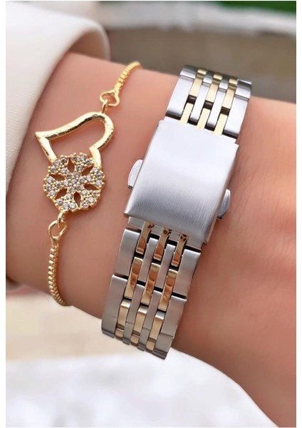 MRD11531 Sarı Gümüş Renk Kadın Kol Saati Bileklik Hediyeli fırsatları