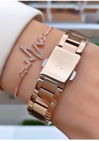 MRD12316 Rose Gold Renk Kadın Kol Saati Bileklik Hediyeli indirimleri