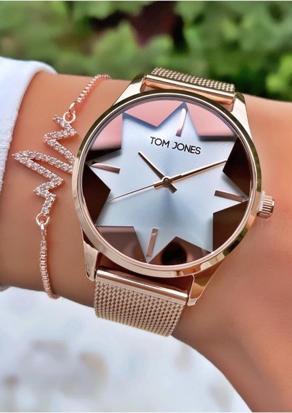 MRD12205 Rose Gold Renk Kadın Kol Saati Bileklik Hediyeli