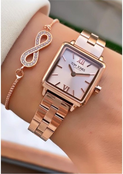 MRD11336 Rose Gold Renk Kadın Kol Saati Bileklik Hediyeli