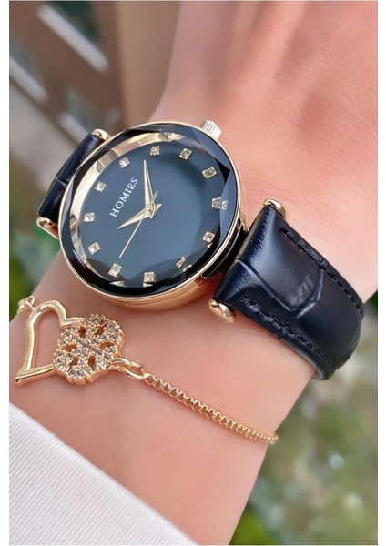 MRD11650 Siyah Renk Deri Kordon Kadın Kol Saati Bileklik Hediyeli fiyatları