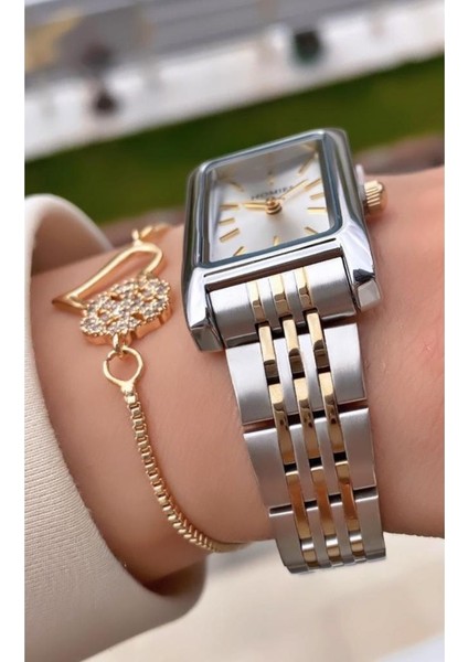 MRD11751 Sarı Gümüş Renk Kadın Kol Saati Bileklik Hediyeli fiyatları