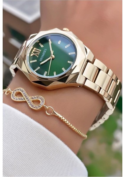 MRD11491 Altın Renk Kadın Kol Saati Bileklik Hediyeli fiyatları