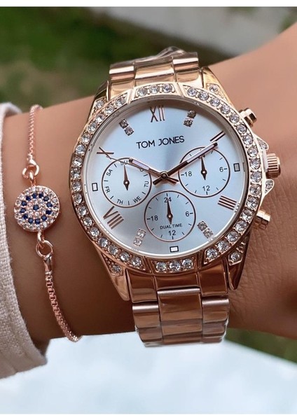MRD12184 Rose Gold Renk Kadın Kol Saati Bileklik Hediyeli fiyatları