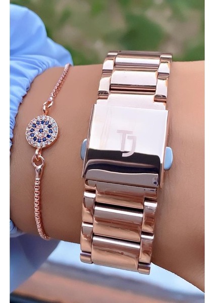 MRD12184 Rose Gold Renk Kadın Kol Saati Bileklik Hediyeli modelleri