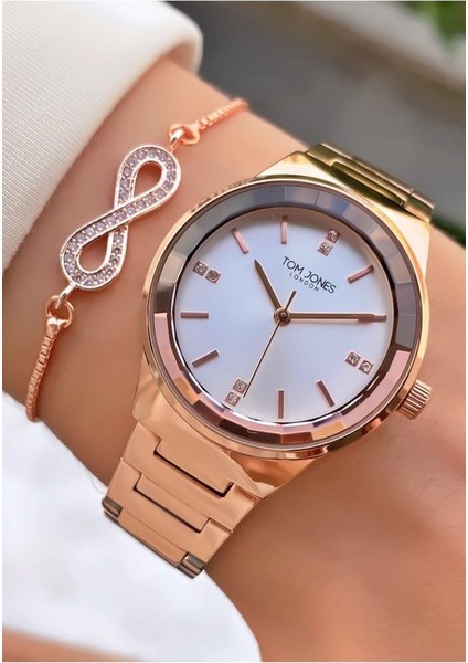 MRD11972 Rose Gold Renk Kadın Kol Saati Bileklik Hediyeli