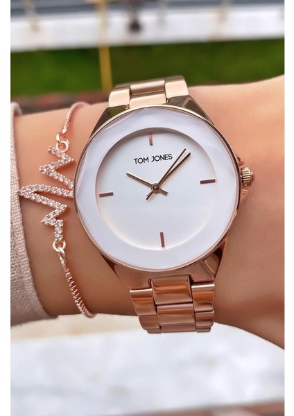 MRD12048 Rose Gold Renk Kadın Kol Saati Bileklik Hediyeli