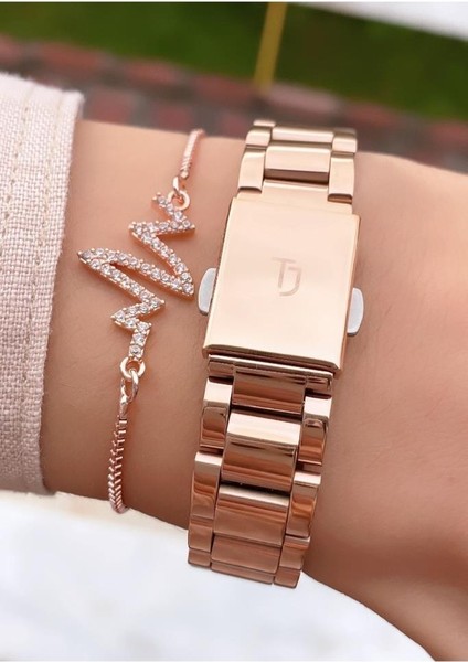 MRD12048 Rose Gold Renk Kadın Kol Saati Bileklik Hediyeli indirimleri