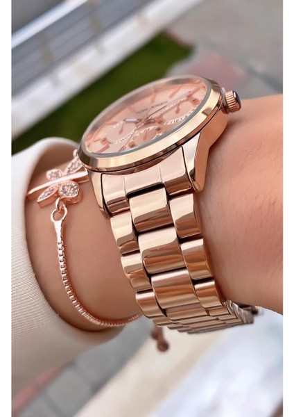 MRD12032 Rose Gold Renk Kadın Kol Saati Bileklik Hediyeli fiyatları