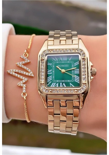 MRD11985 Altın Renk Kadın Kol Saati Bileklik Hediyeli fırsatları